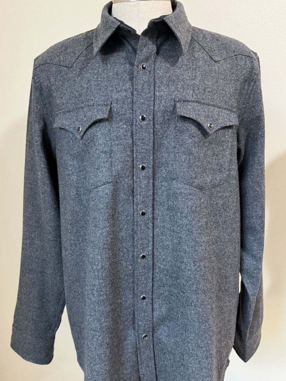 NWOT Pendleton Canyon Virgin Wool High Grade Western Gray Snap Shirt XL Tall
